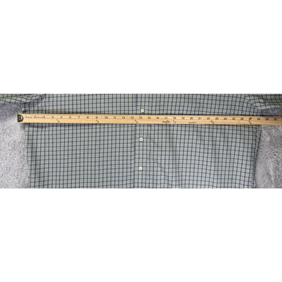 LL Bean Shirt Mens 2XL XXL Plaid Shirt Button Down Green Plaid Preppy Cotton - Picture 7 of 12